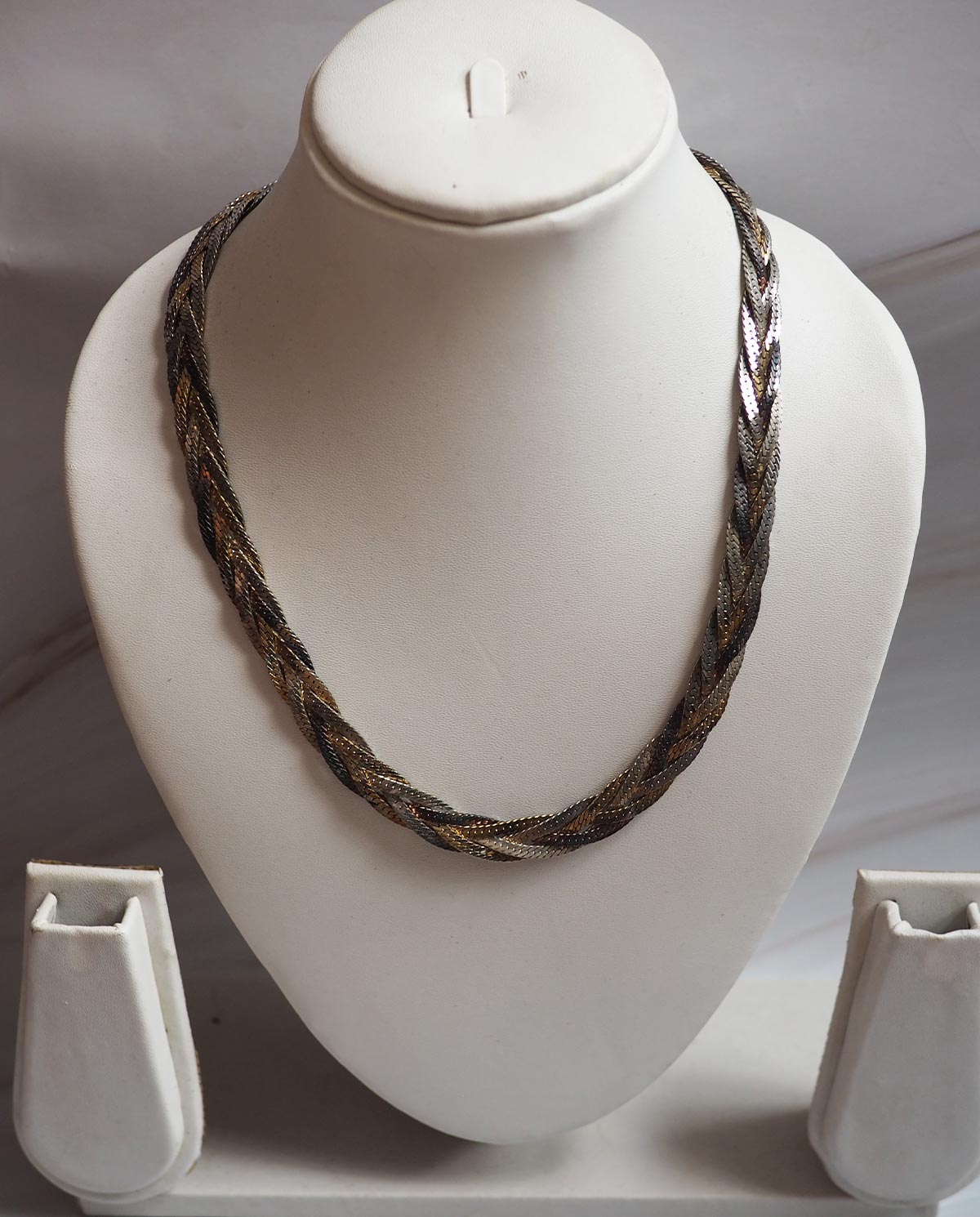 Korea Signed Multi-tone Braided Necklace