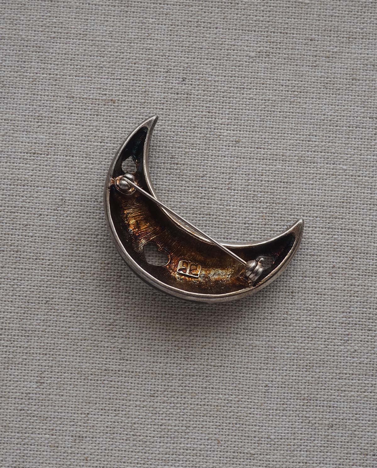 Black Moon with Stars Brooch