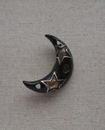 Load image into Gallery viewer, Black Moon with Stars Brooch
