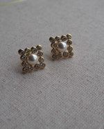 Load image into Gallery viewer, Napier Rhinestone Pearl Studs
