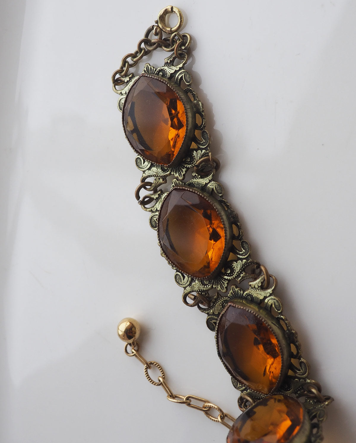 Orange Jewelled Statement Bracelet