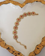 Load image into Gallery viewer, Vintage Flower with Orange bead Bracelet

