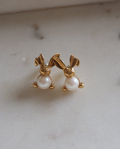 Avon Bunny Pearl Belly Earrings