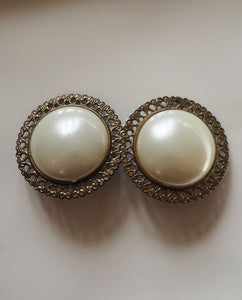 Large Faux Pearl Clip Ons