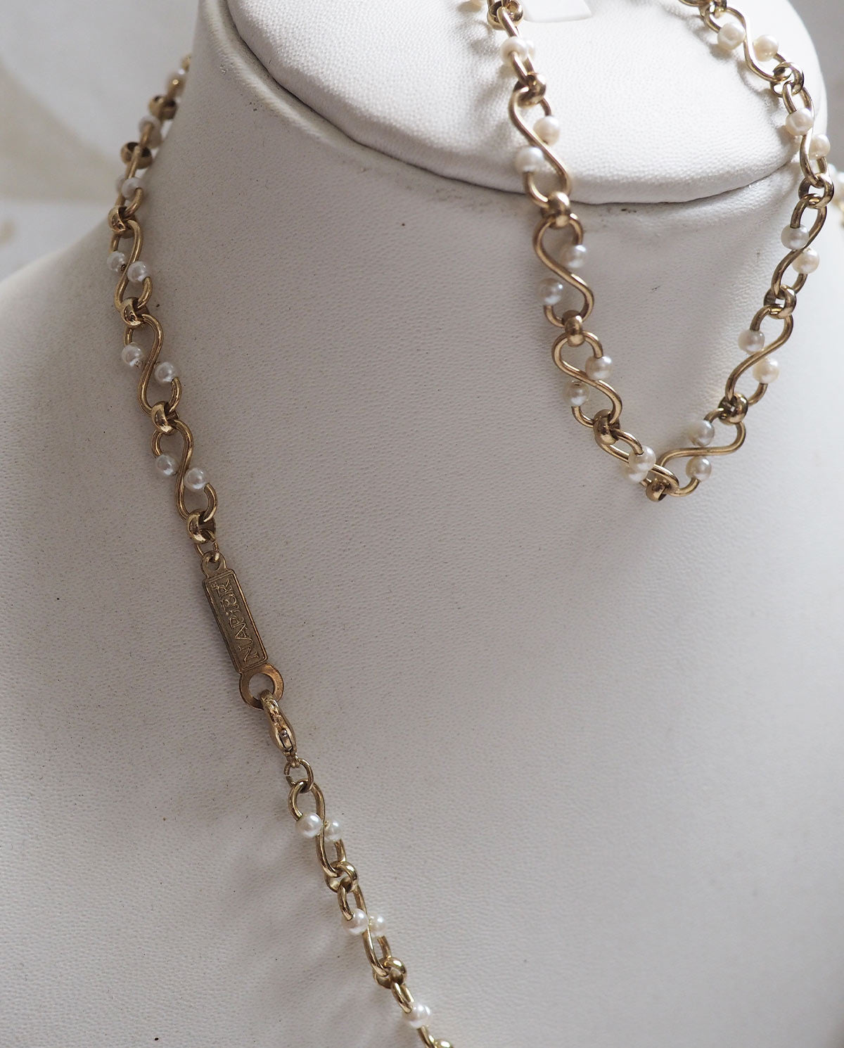 Napier Gold Tone Pearl Bracelet and Necklace set