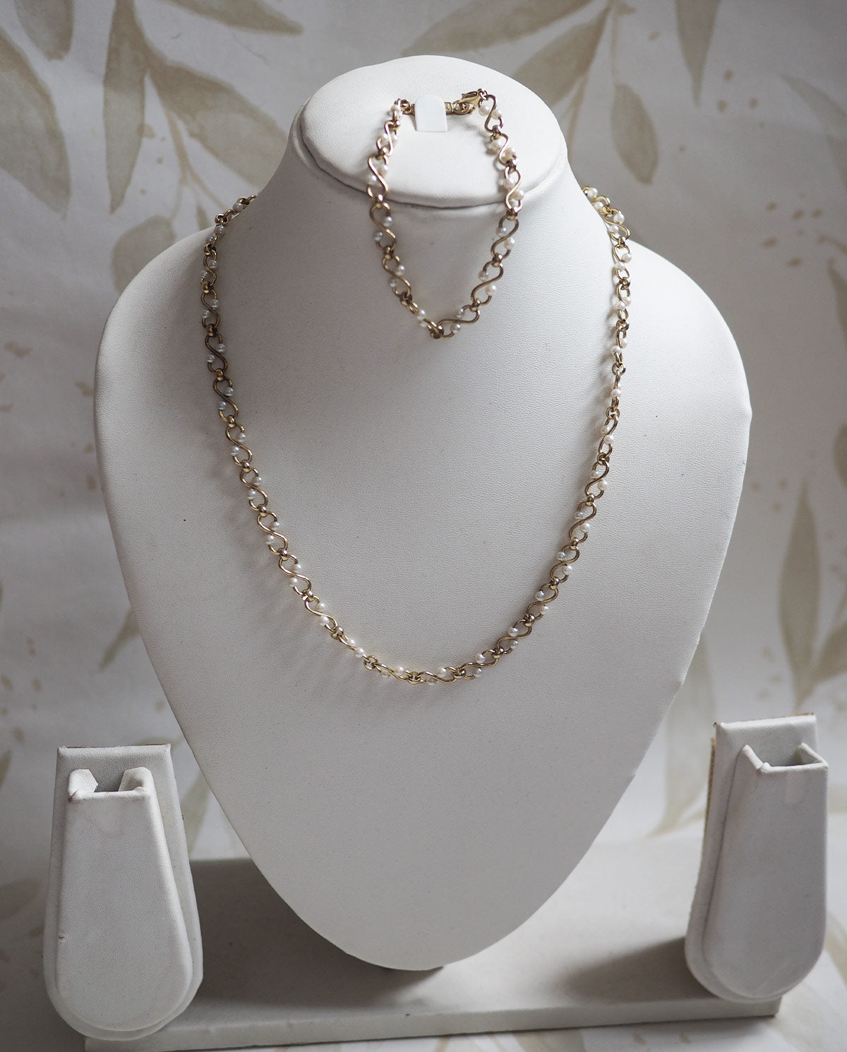 Napier Gold Tone Pearl Bracelet and Necklace set