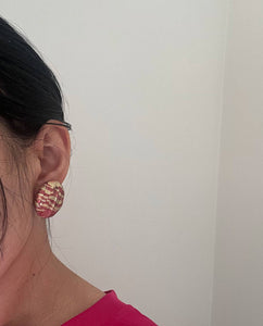 Pink Gold Tone Earrings