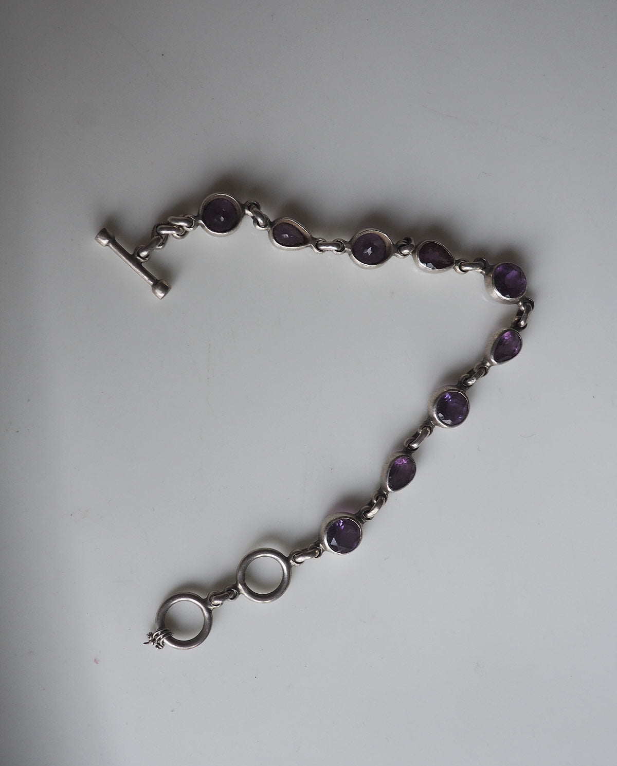 Purple Stone Silver Tone Bracelet