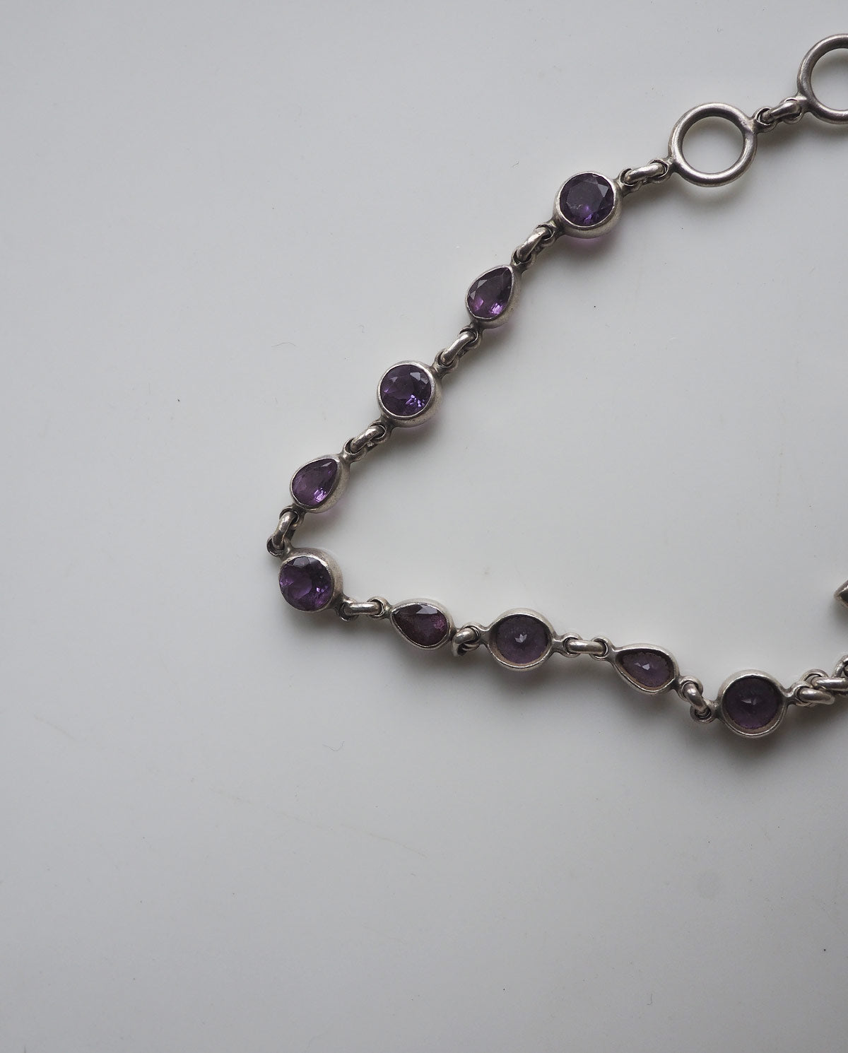 Purple Stone Silver Tone Bracelet