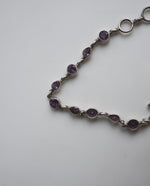 Load image into Gallery viewer, Purple Stone Silver Tone Bracelet
