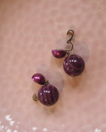 Load image into Gallery viewer, Purple Beaded Dangle Clip Ons
