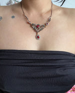 Load image into Gallery viewer, Red Green Stone Bracelet &amp; Necklace Set
