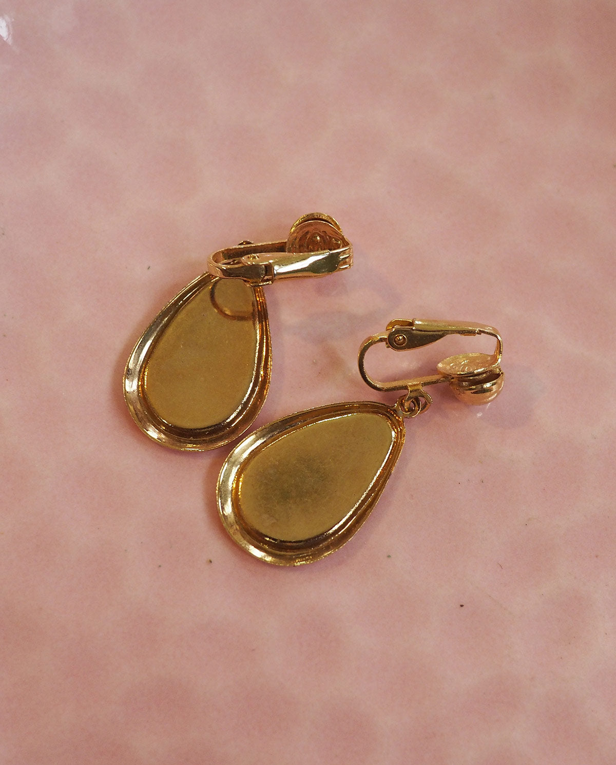 Red Enamel Dangle Clip Ons