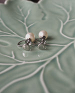 Load image into Gallery viewer, Richelieu Signed Silver Tone Faux Pearl Screwbacks
