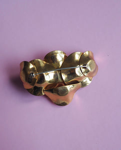 Gold Tone Rose Brooch