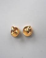 Load image into Gallery viewer, Gold Tone Textured Round Rhinestone Earrings
