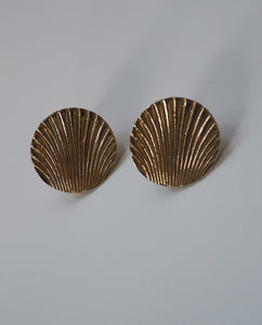 Gold Tone Shell Clip Ons