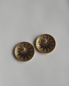 Textured Round with Star Earrings