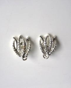 Silver Tone Leaf Clip Ons