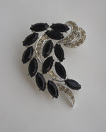 Load image into Gallery viewer, Sarah Coventry Black Rhinestone Brooch
