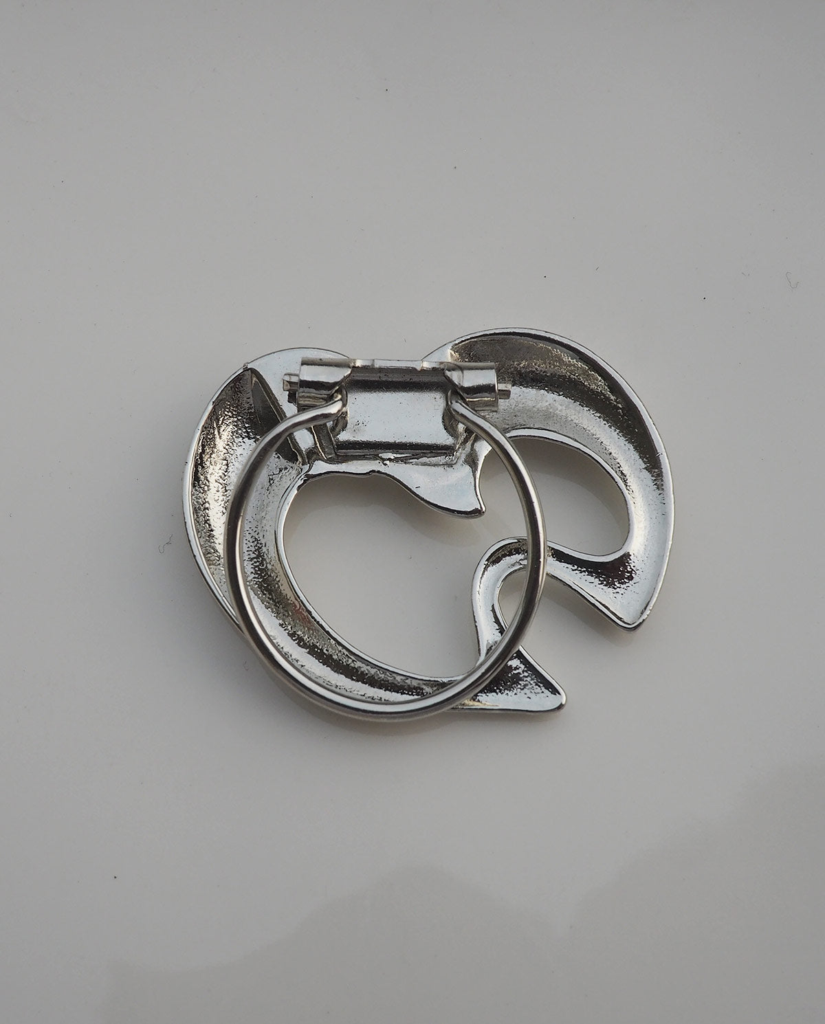 Abstract Shaped Silvertone Scarf Clip