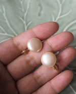 Load image into Gallery viewer, Gold Tone Faux Pearl Clip Screwbacks
