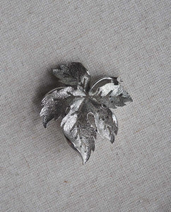 Silver Tone Autumn Leaf Brooch