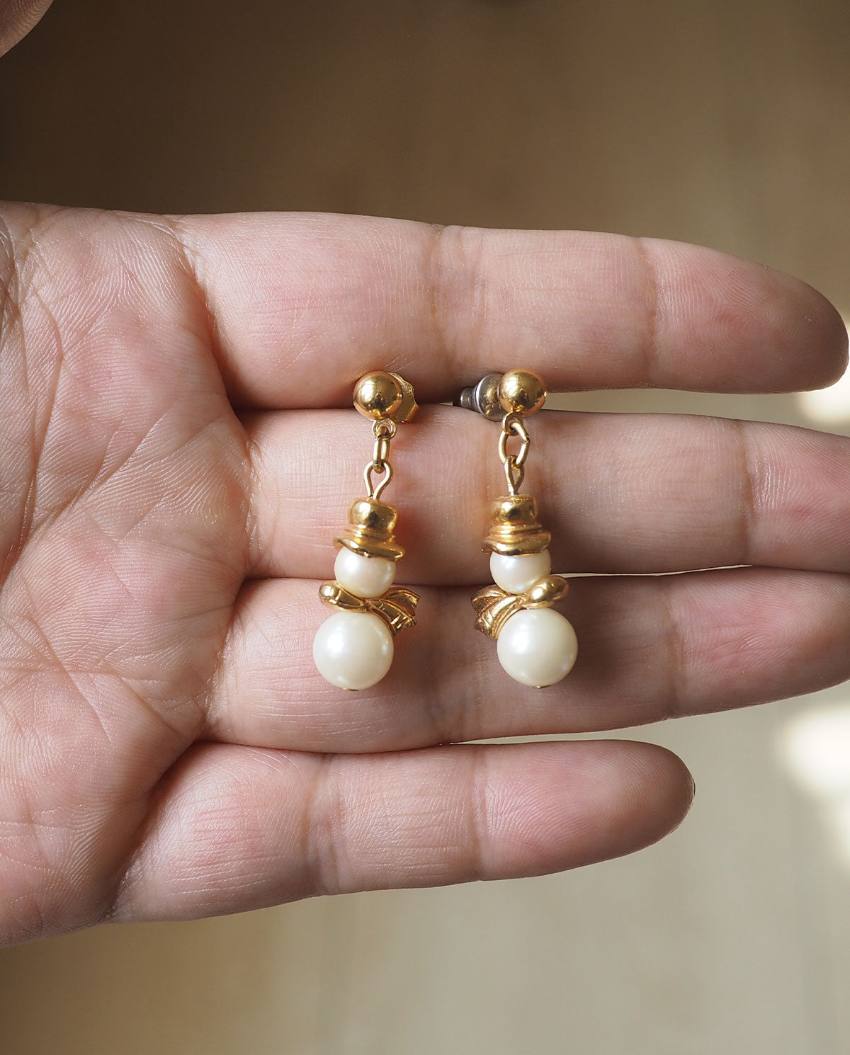 Snowman Pearl Earrings