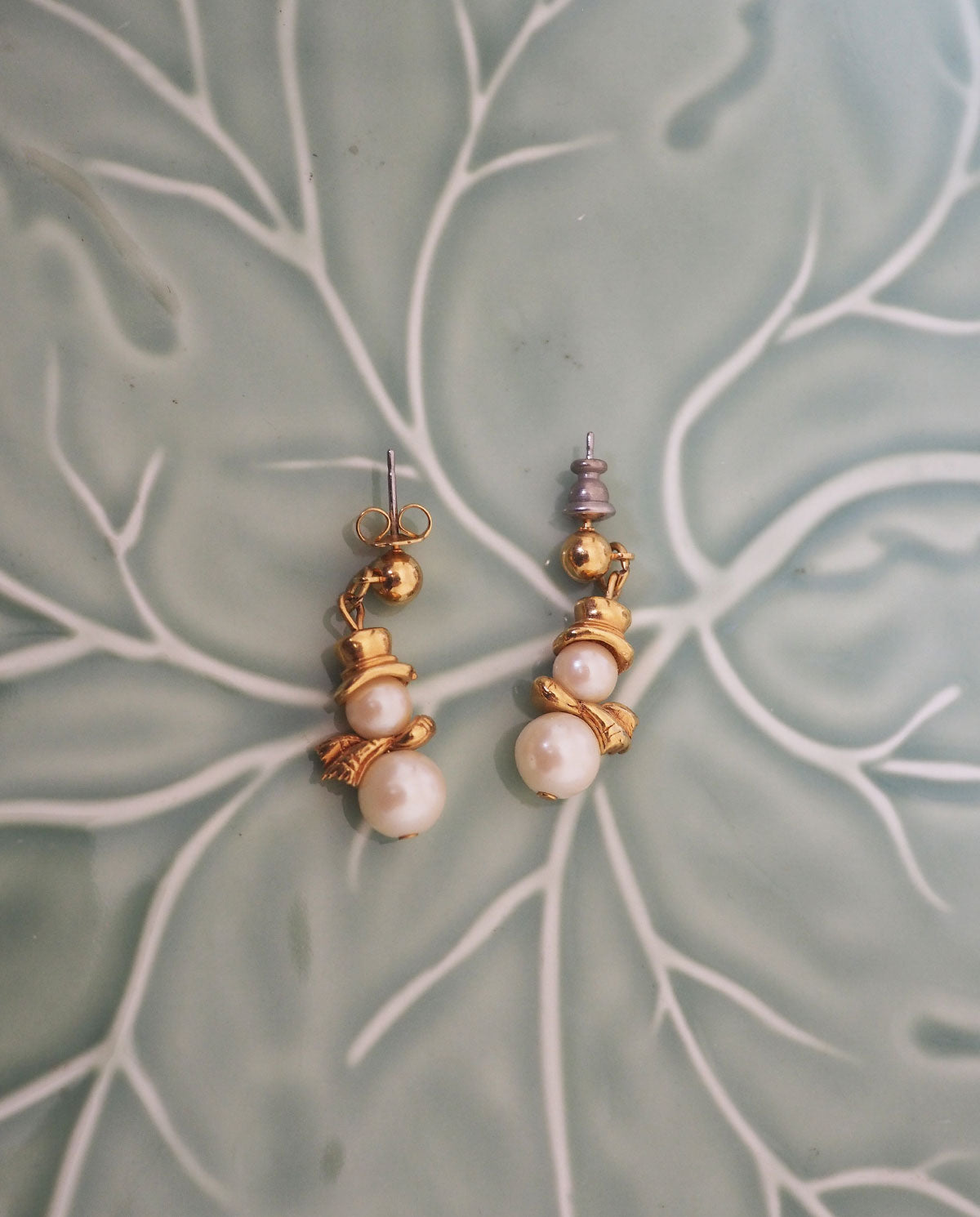 Snowman Pearl Earrings