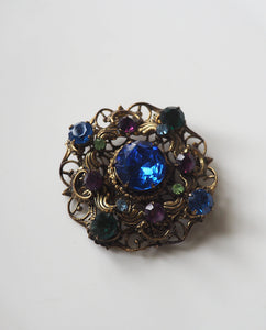 Multicolored Stone Brooch