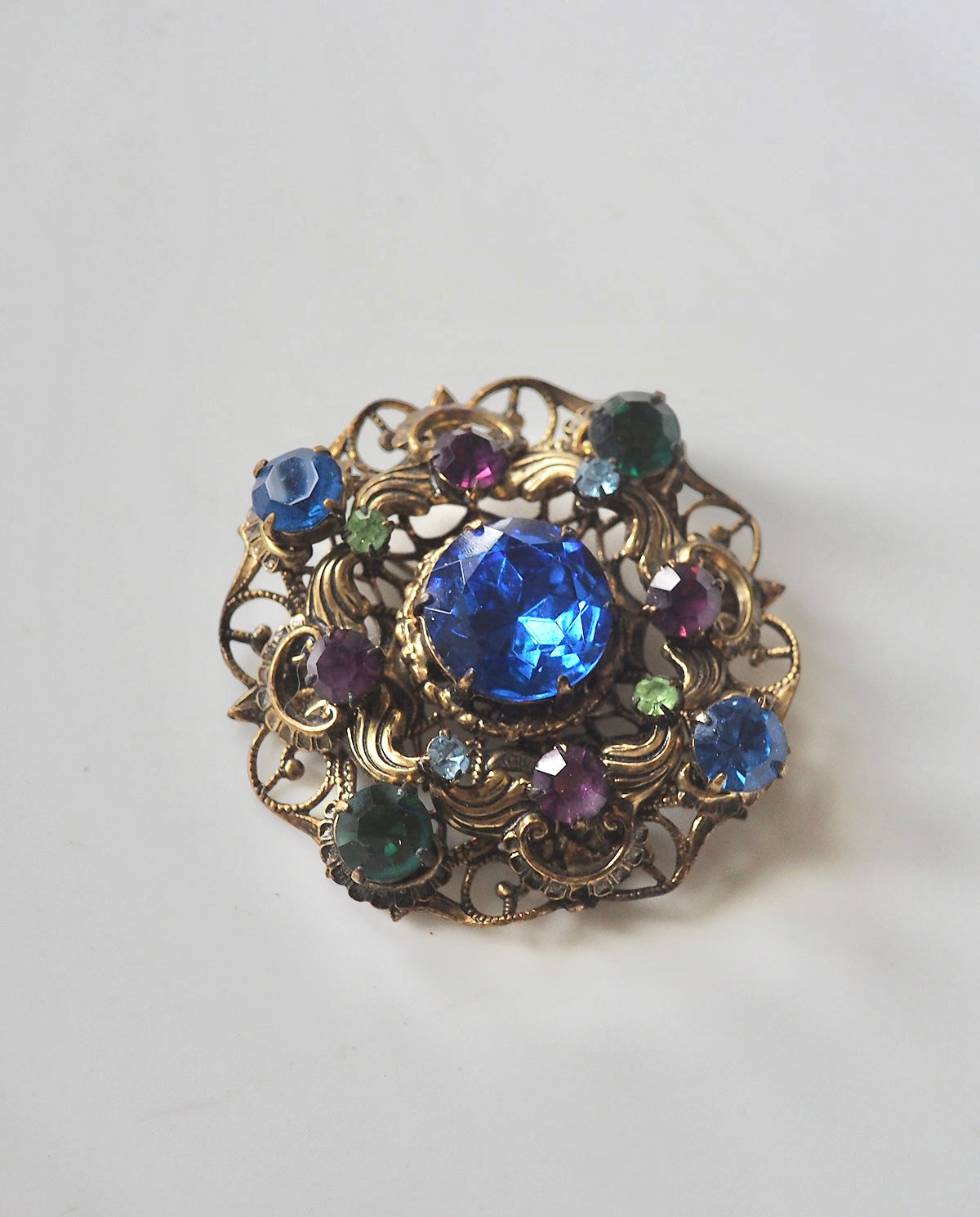 Multicolored Stone Brooch