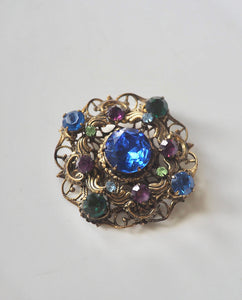 Multicolored Stone Brooch