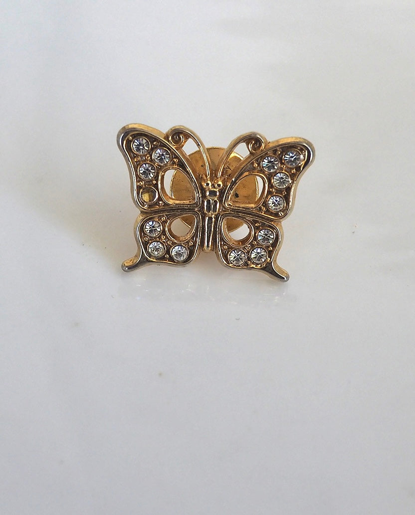 Mini Rhinestone Butterfly Pin