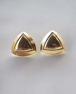 Load image into Gallery viewer, Traingle Gold Tone Earrings
