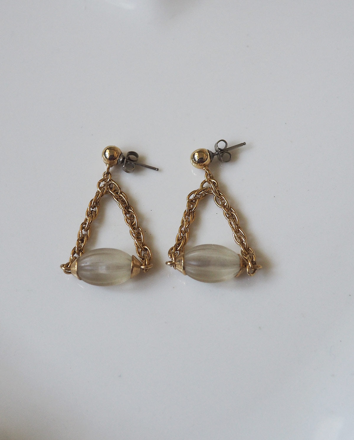 Gold Tone Dangle Pierced Earrings