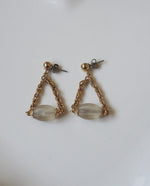 Load image into Gallery viewer, Gold Tone Dangle Pierced Earrings
