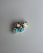 Load image into Gallery viewer, White Blue Pierced Earrings
