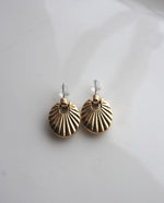 Load image into Gallery viewer, Double Side Gold Tone White Pierced Earring
