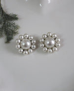 Load image into Gallery viewer, Silver Tone White Faux Pearl Clips
