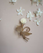 Load image into Gallery viewer, Dainty White Rose Brooch
