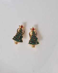 Christmas Tree Clip On Earrings #1