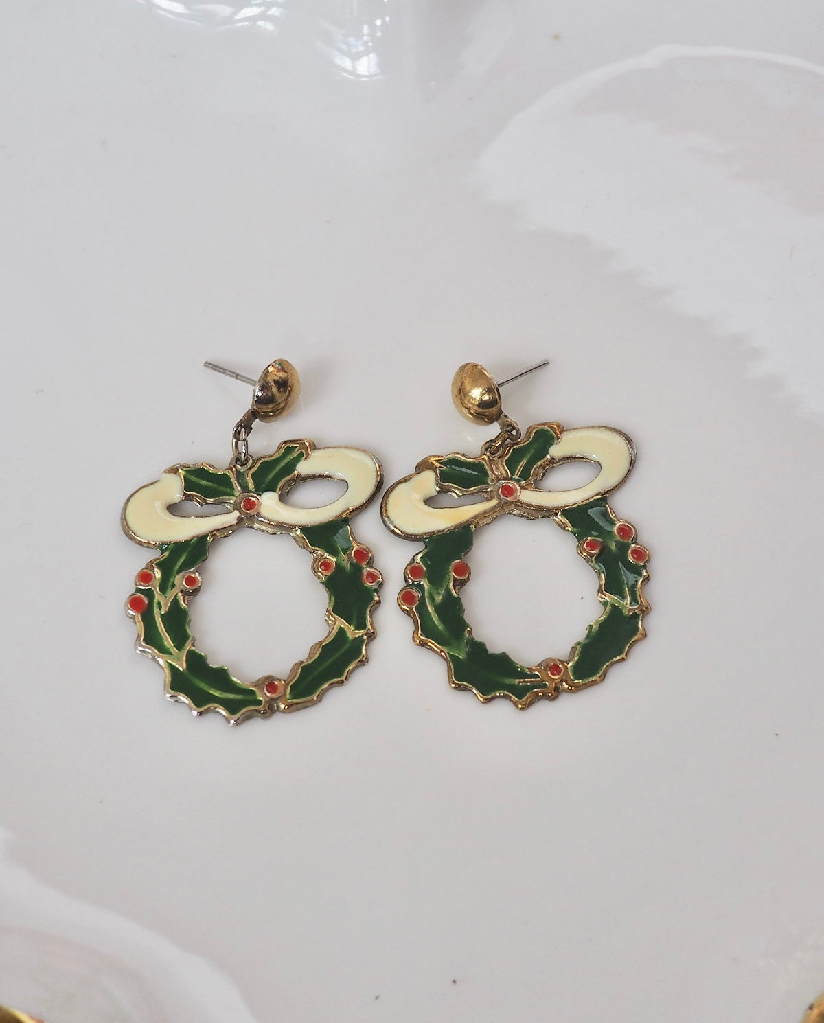 Christmas Wreath Pierced Earrings