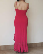 Load image into Gallery viewer, Pink Ruffle Slip Maxi Dress
