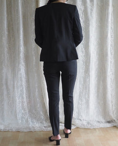 ASOS Black Single Button Tuxedo Pant Suit4