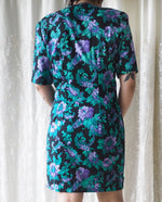 Load image into Gallery viewer, Blue-Floral-Button-Down-Dress-back
