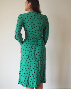 Green Polka A-Line Dress