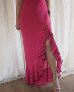 Load image into Gallery viewer, Pink Ruffle Slip Maxi Dress
