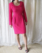 Load image into Gallery viewer, Pink-Embroidered-Silk-Dress 1.jpg
