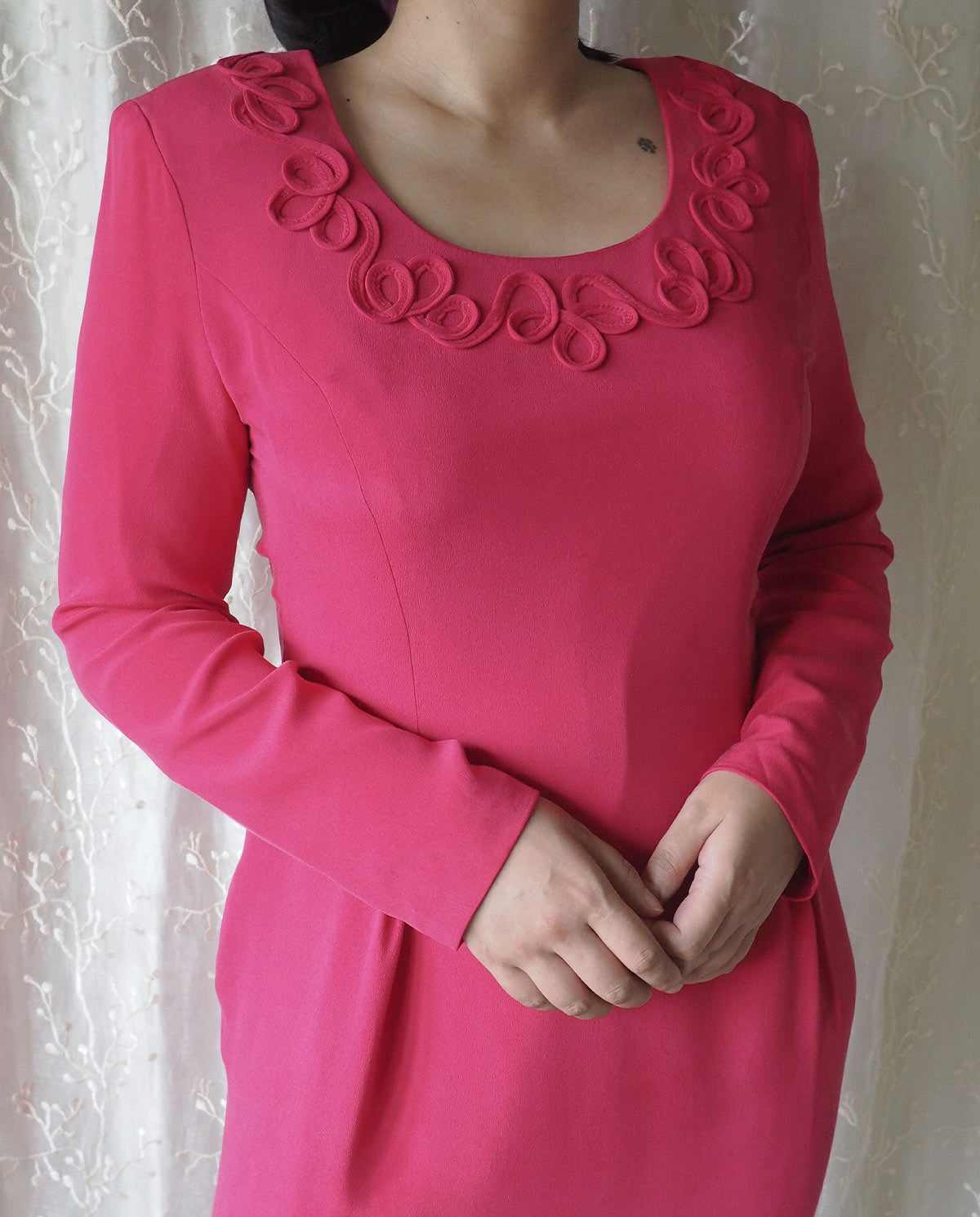 Pink-Embroidered-Silk-Dress 3