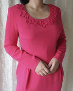 Load image into Gallery viewer, Pink-Embroidered-Silk-Dress 3
